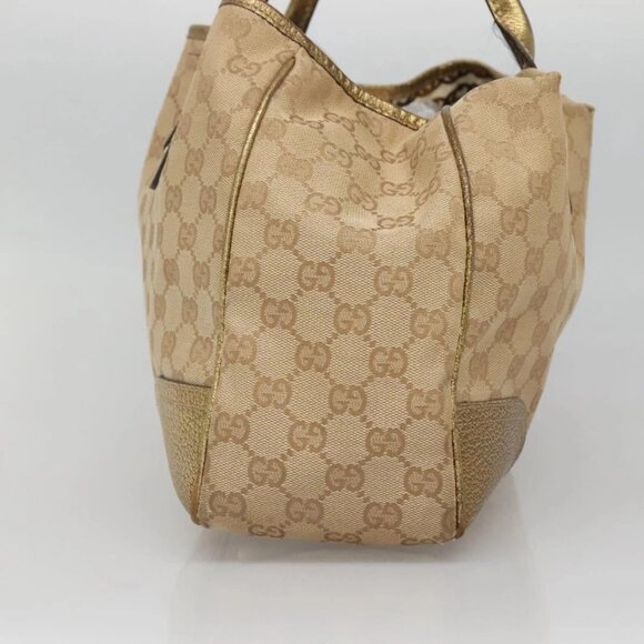 GUCCI GG Canvas Hand Bag Beige Gold 163805 Auth 135061 - Picture 4 of 16